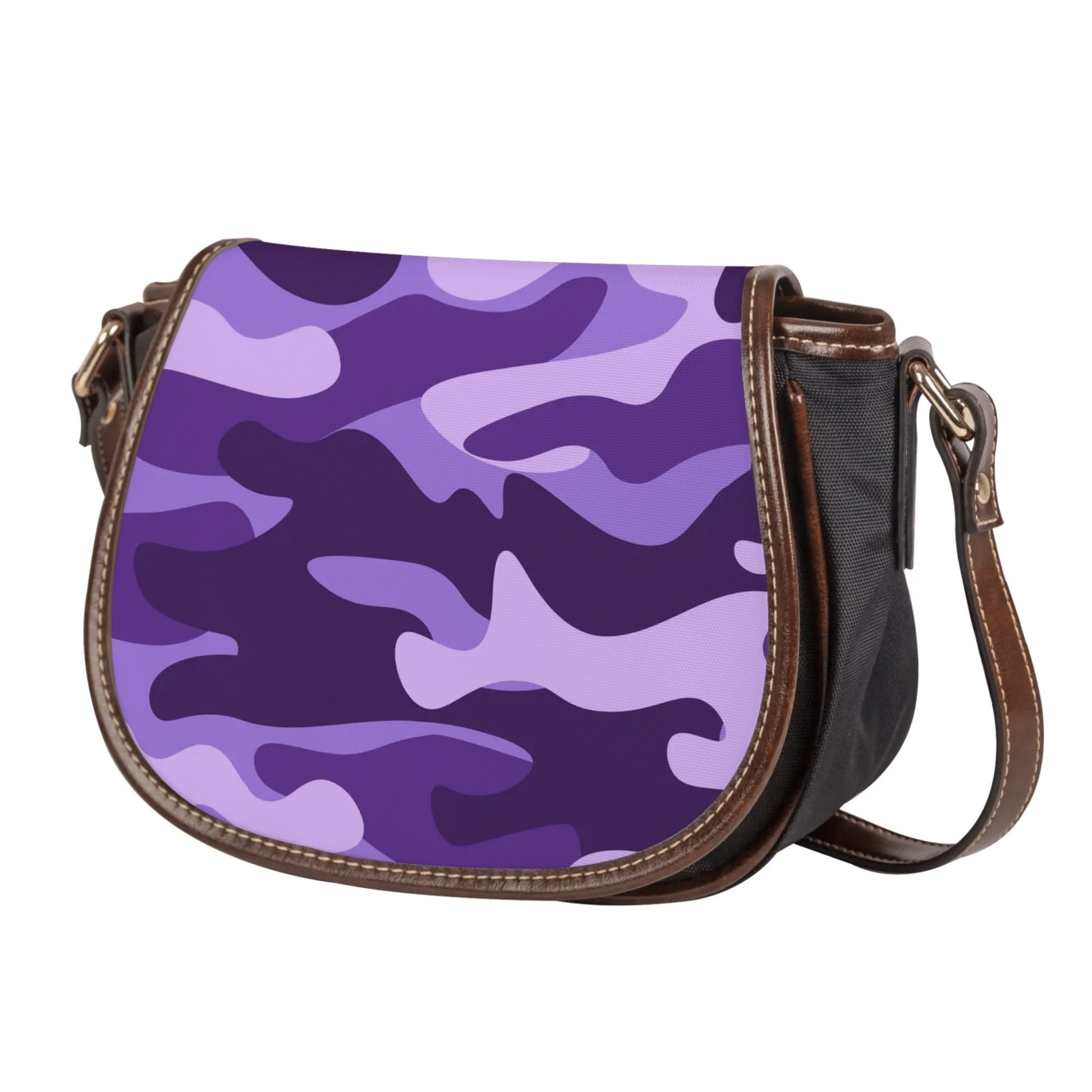 Saddle Bag | Purple, Blue, and Mauve Camouflage