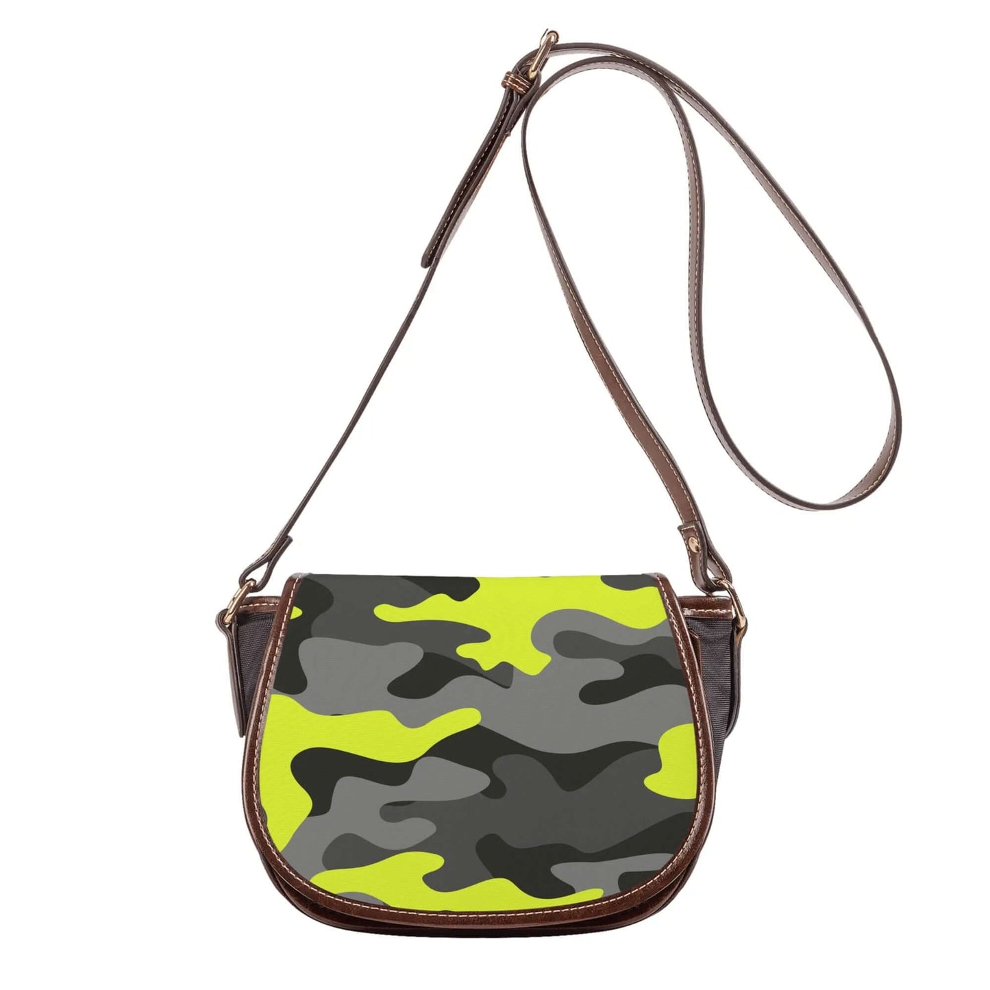 Saddle Bag | Yellow, Black, and Gray Camouflage