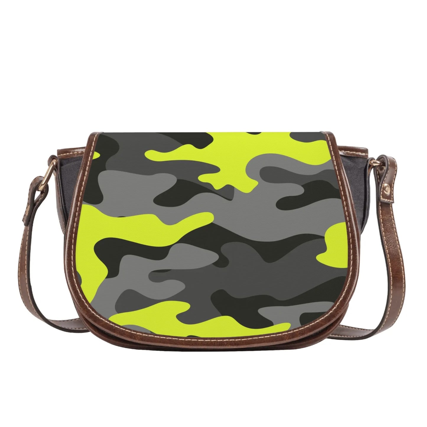 Saddle Bag | Yellow, Black, and Gray Camouflage