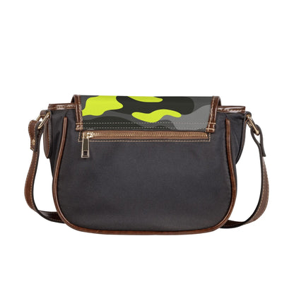 Saddle Bag | Yellow, Black, and Gray Camouflage