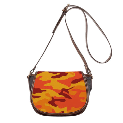 Saddle Bag | Orange & Red Camouflage