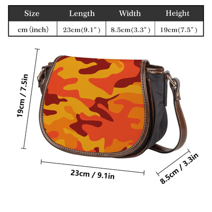 Saddle Bag | Orange & Red Camouflage