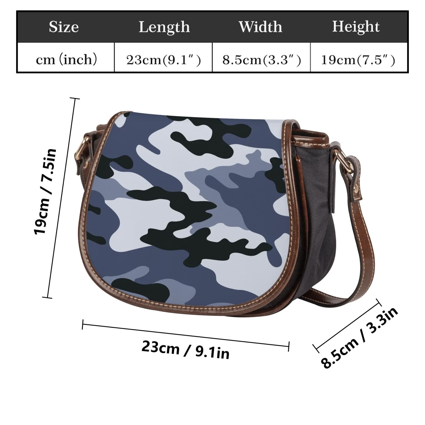 Saddle Bag | Light Blue Camouflage