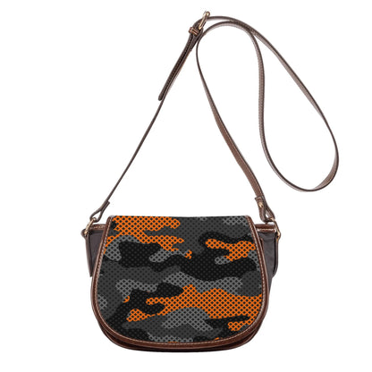 Saddle Bag | Orange & Black Pixel Camouflage