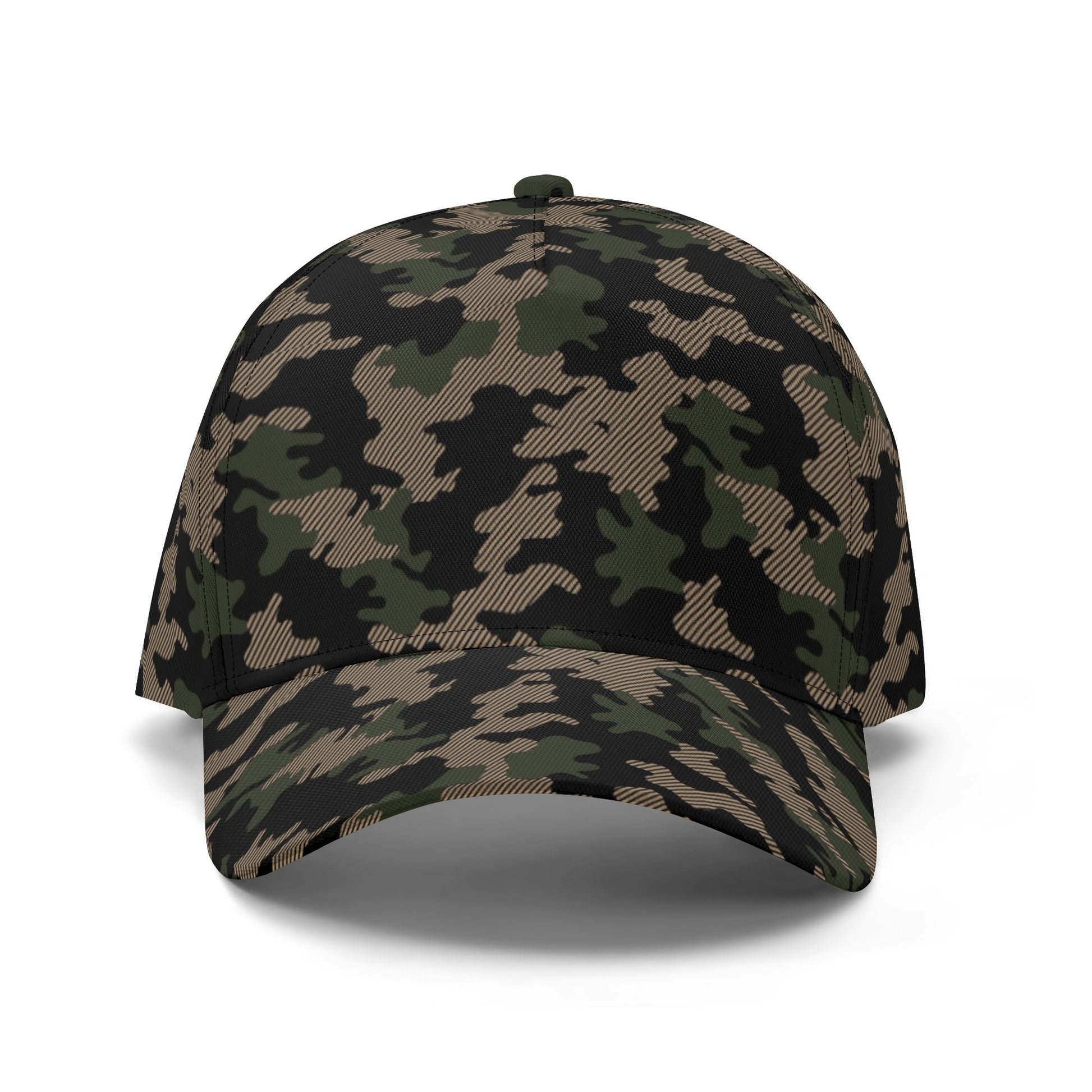 Military Green Baseball Cap | Dark Jungle & Black Camouflage