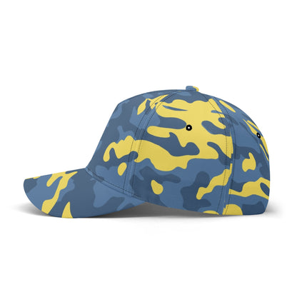 Blue and Yellow Camo Cap | Modern Army-Inspired Pattern