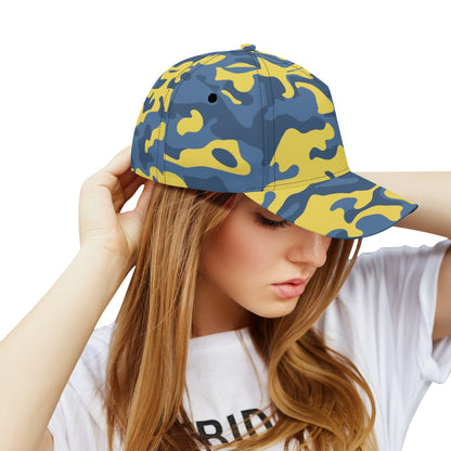 Blue and Yellow Camo Cap | Modern Army-Inspired Pattern