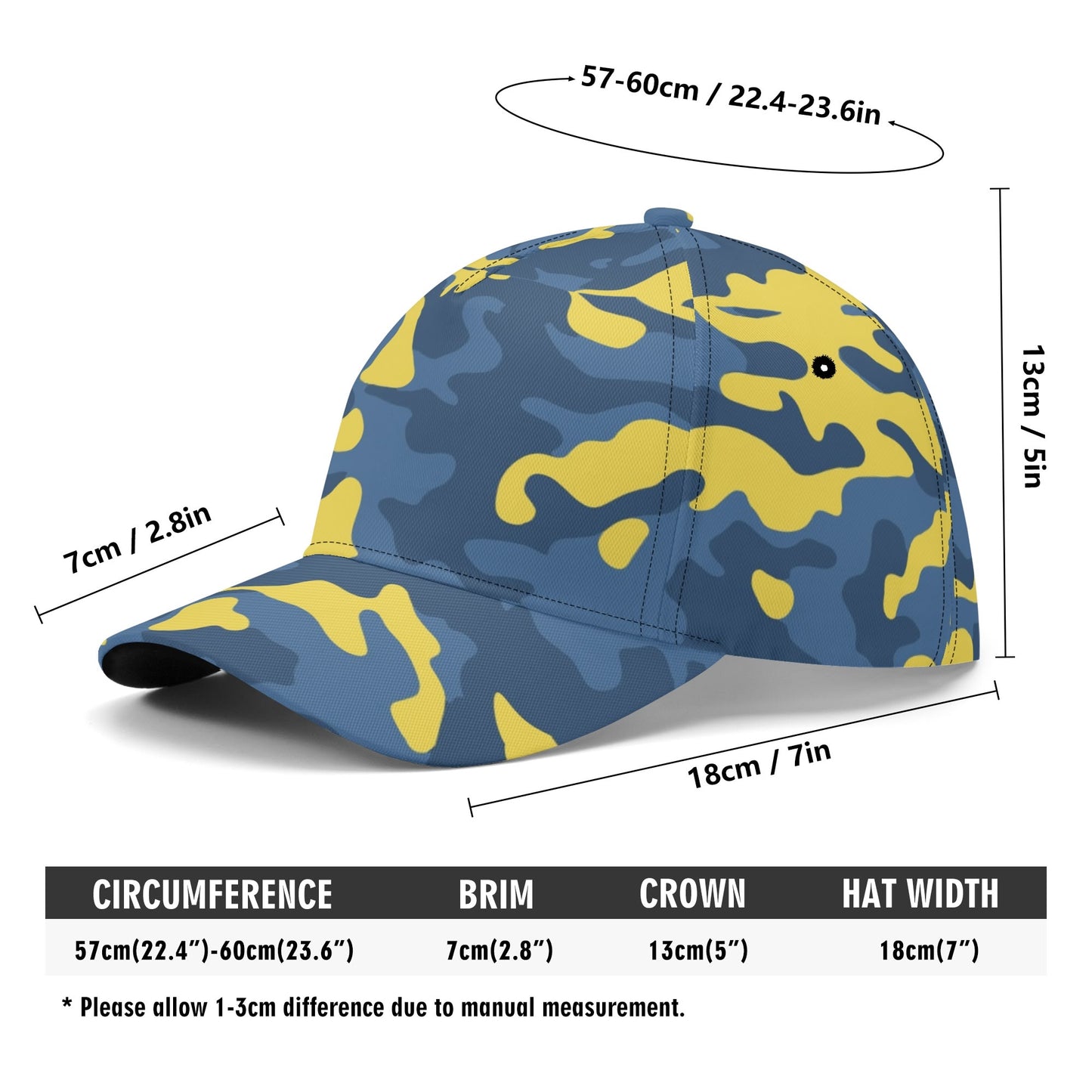 Blue and Yellow Camo Cap | Modern Army-Inspired Pattern