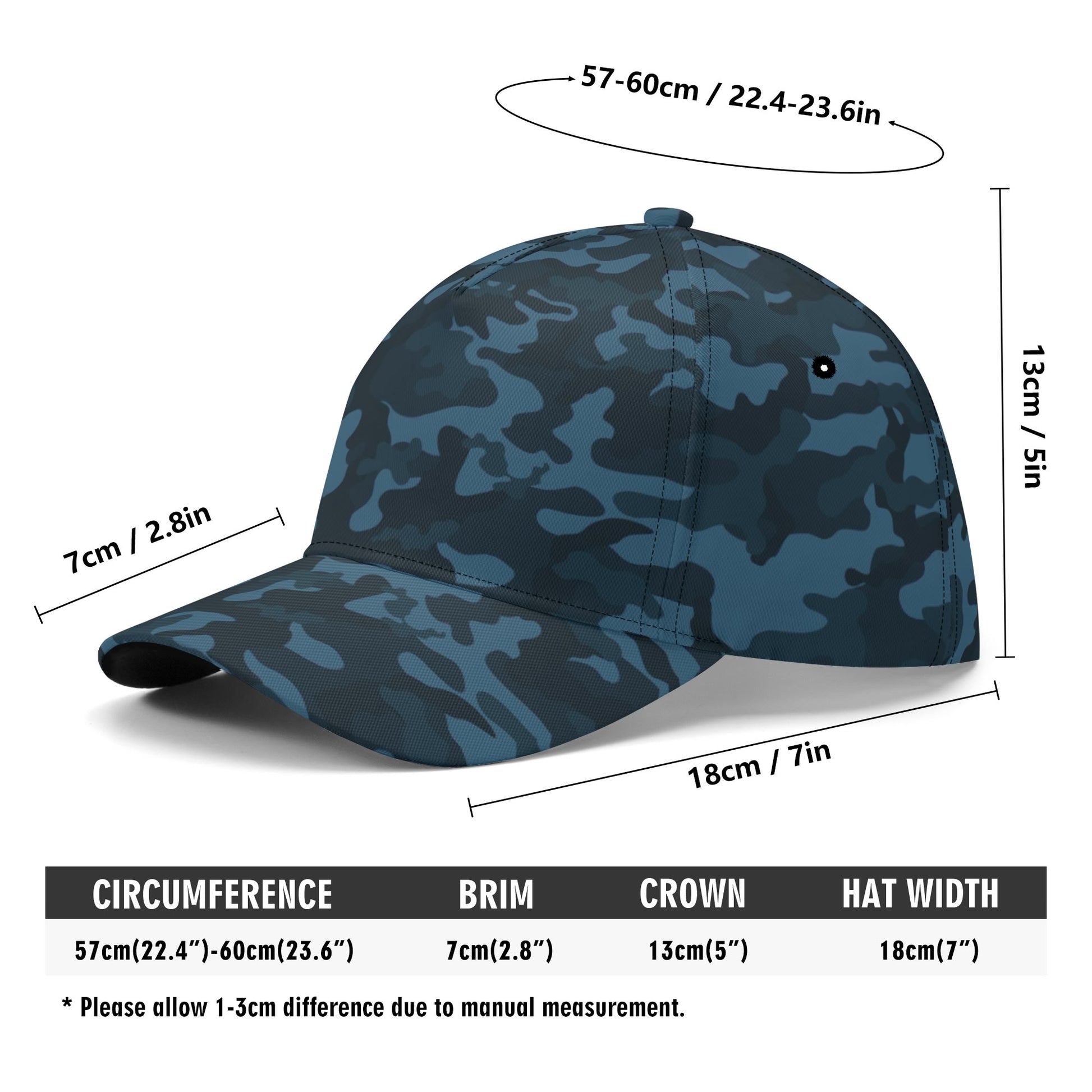 Dark Blue Camo Baseball Cap | Classic Military Design