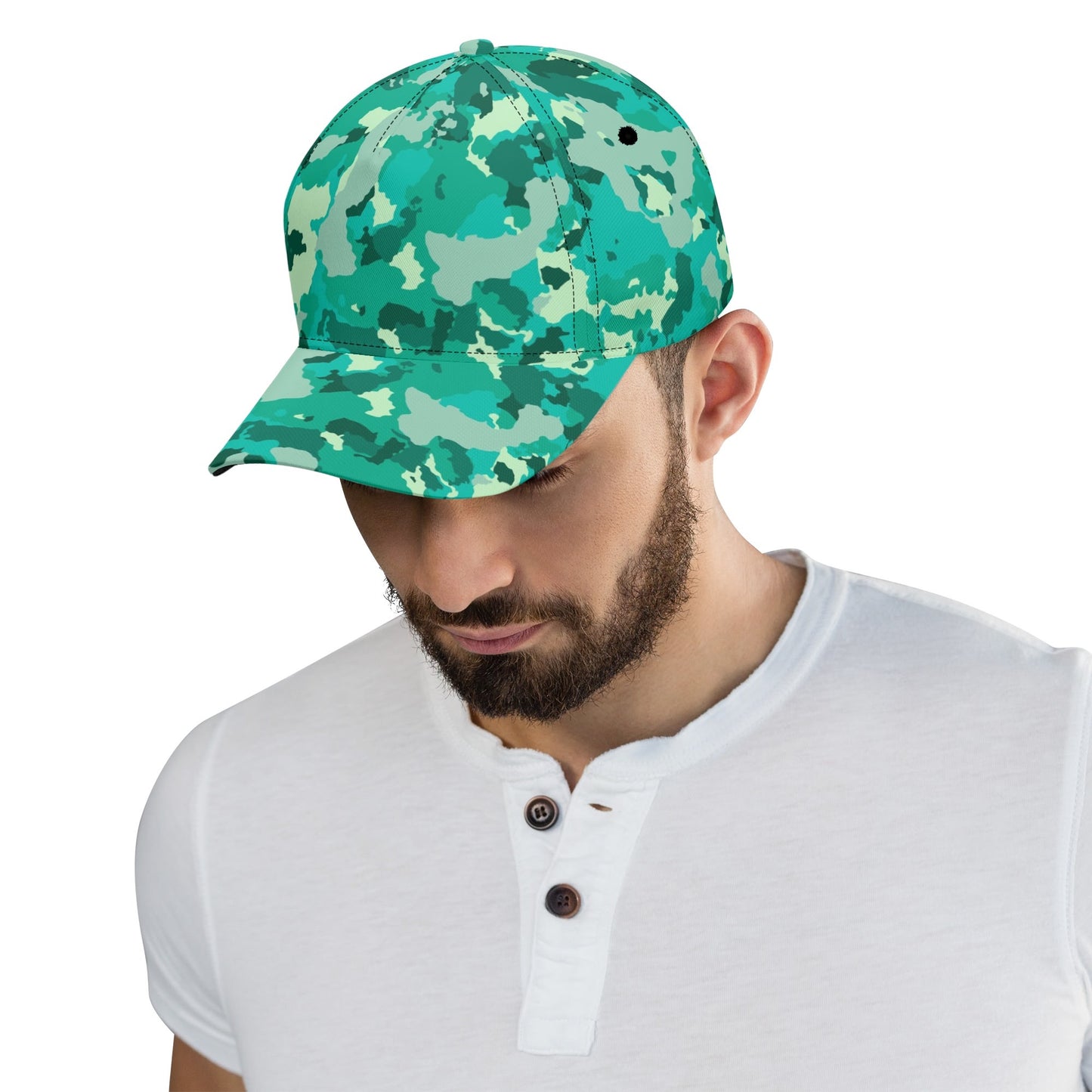 Cyan Green Camo Cap | Military Camouflage