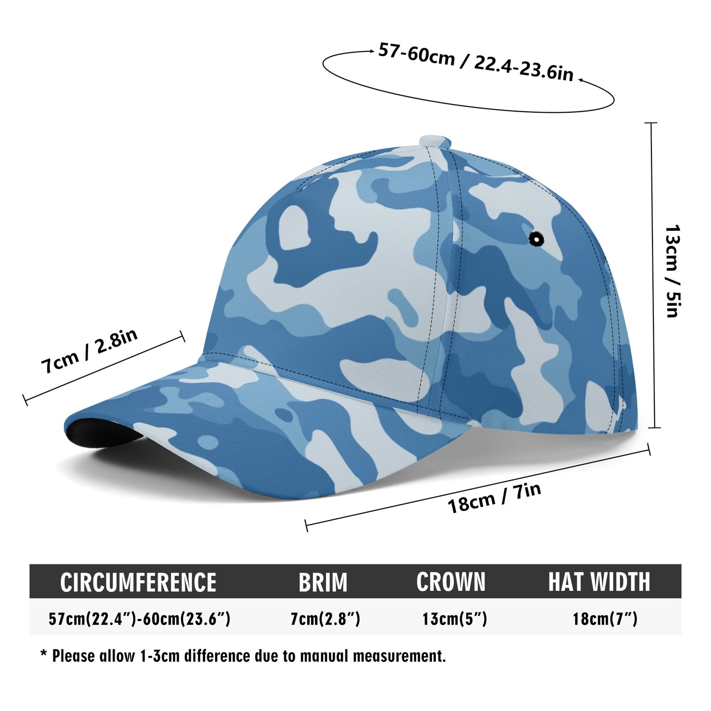 Blue Camo Baseball Cap | Modern Army-Inspired Pattern