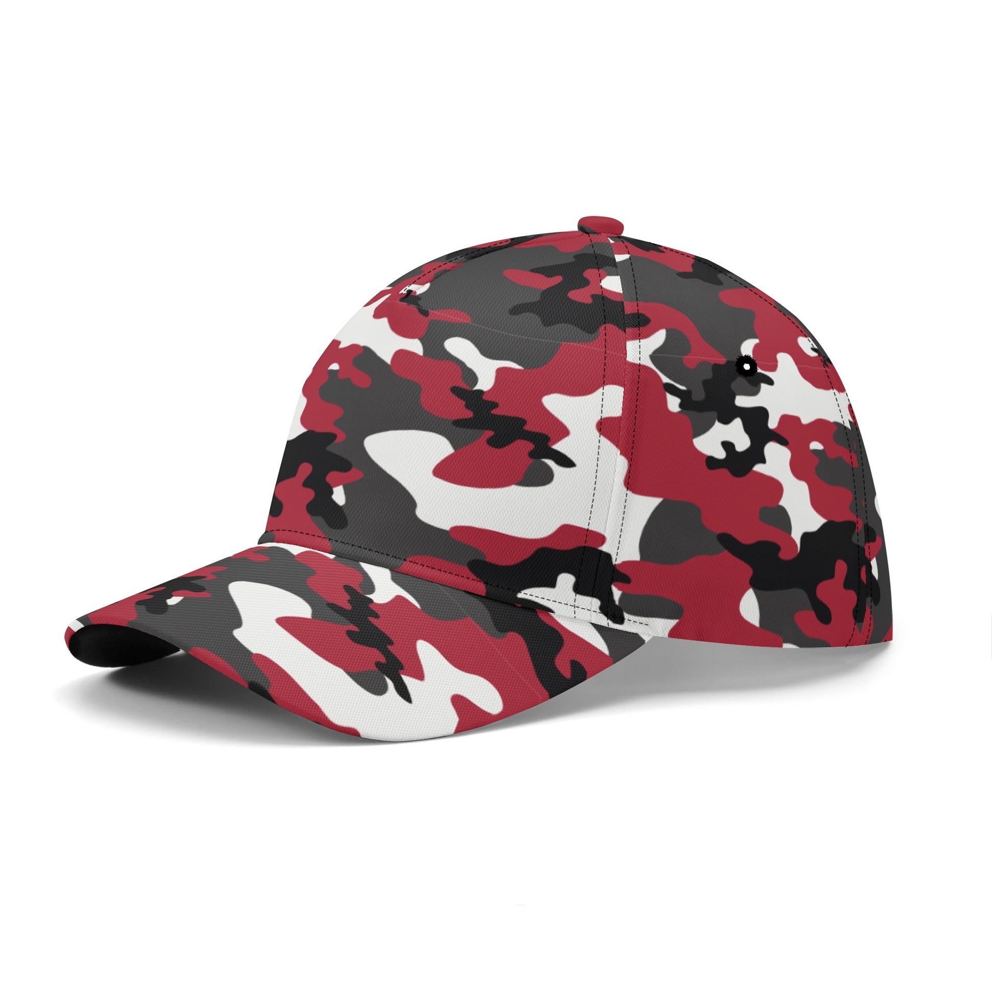 Red Camo Baseball Cap | Jungle Green, Black, and White Camouflage