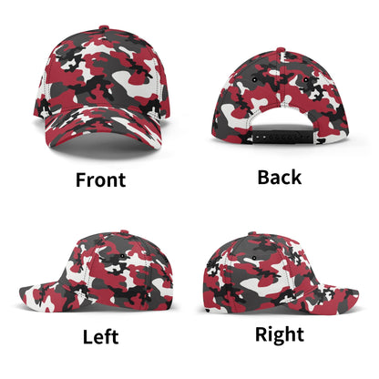 Red Camo Baseball Cap | Jungle Green, Black, and White Camouflage