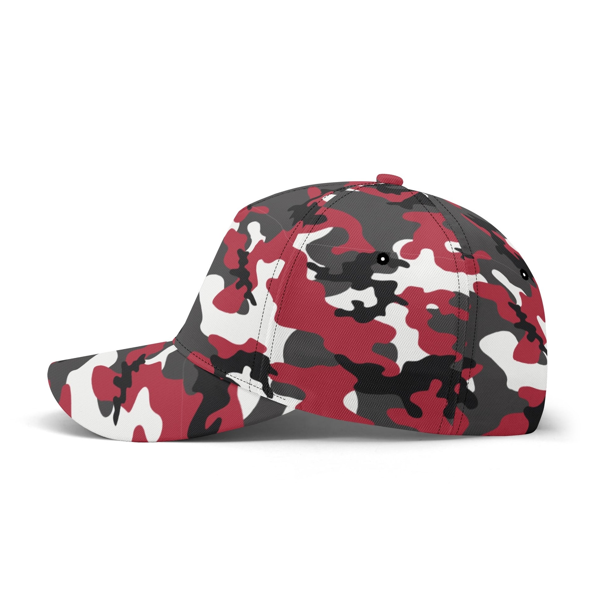 Red Camo Baseball Cap | Jungle Green, Black, and White Camouflage