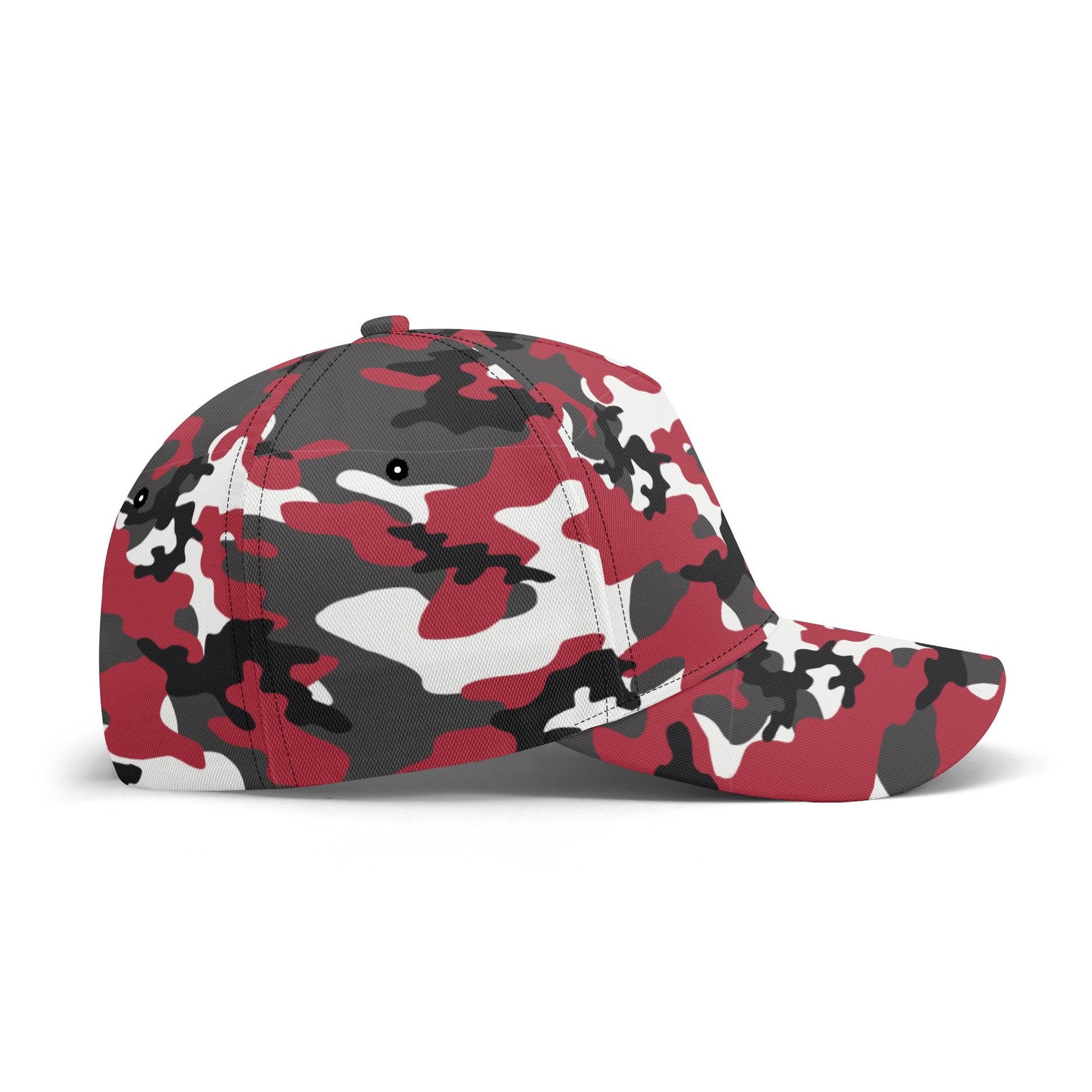 Red Camo Baseball Cap | Jungle Green, Black, and White Camouflage