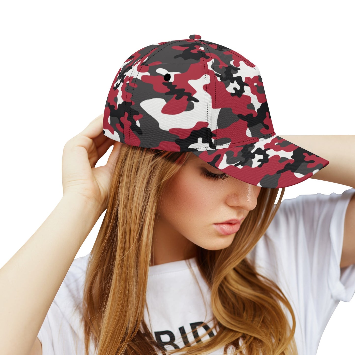 Red Camo Baseball Cap | Jungle Green, Black, and White Camouflage