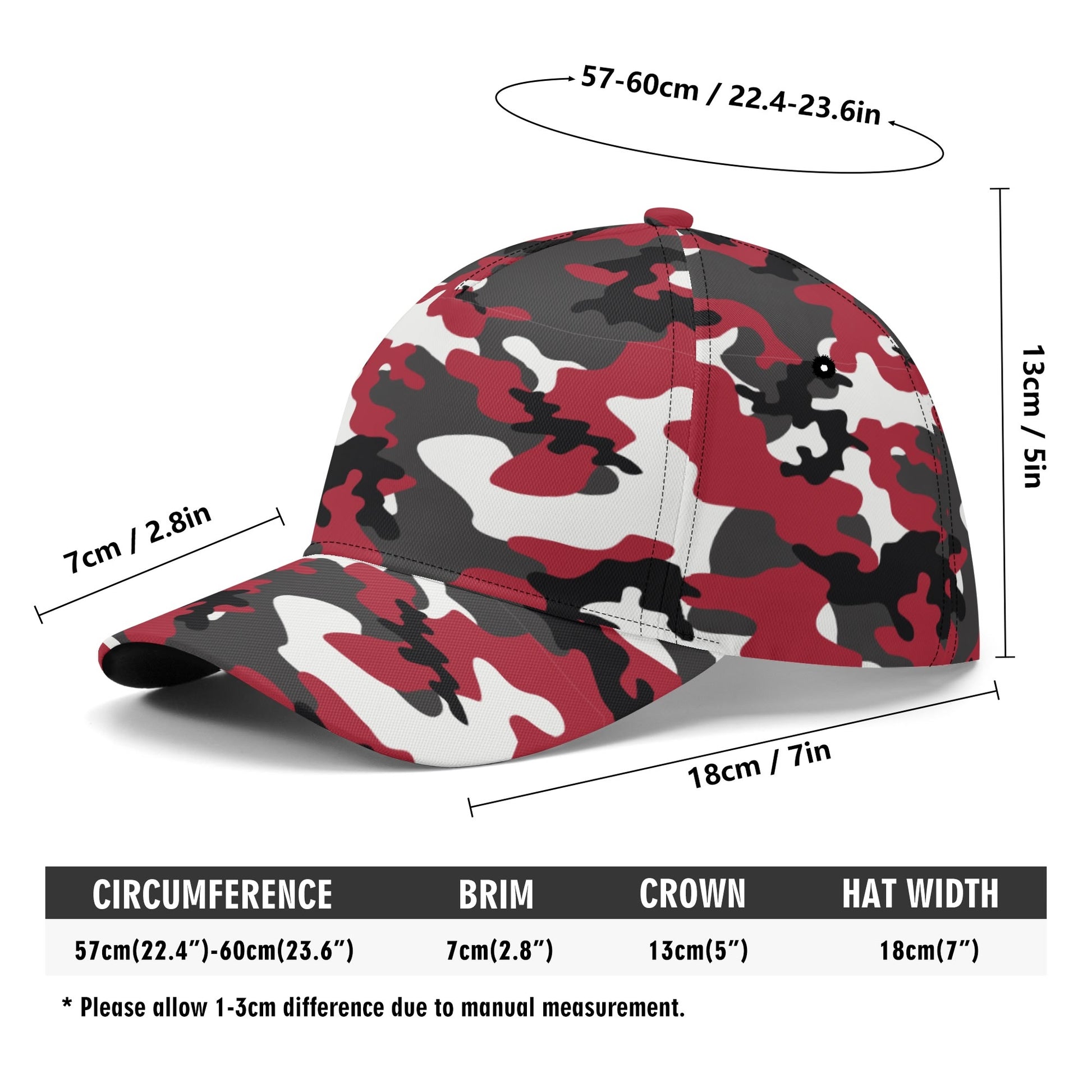 Red Camo Baseball Cap | Jungle Green, Black, and White Camouflage