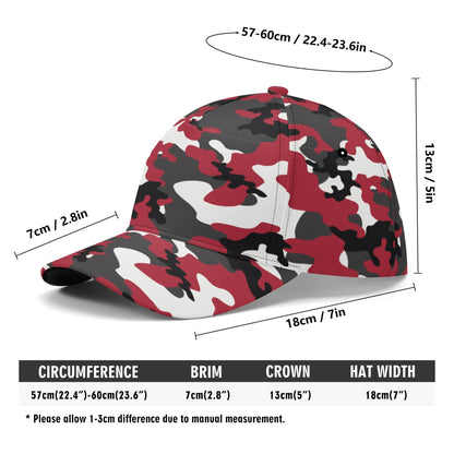 Red Camo Baseball Cap | Jungle Green, Black, and White Camouflage