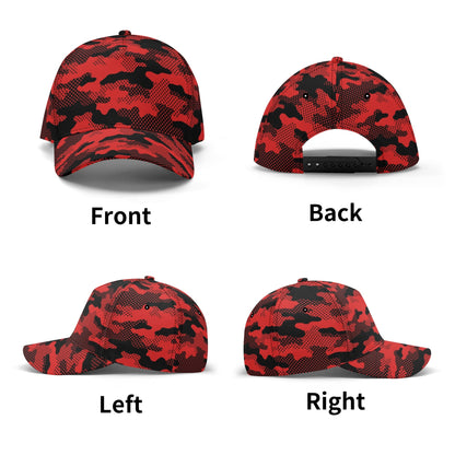 Black & Red Camo Cap | Pixel Camouflage