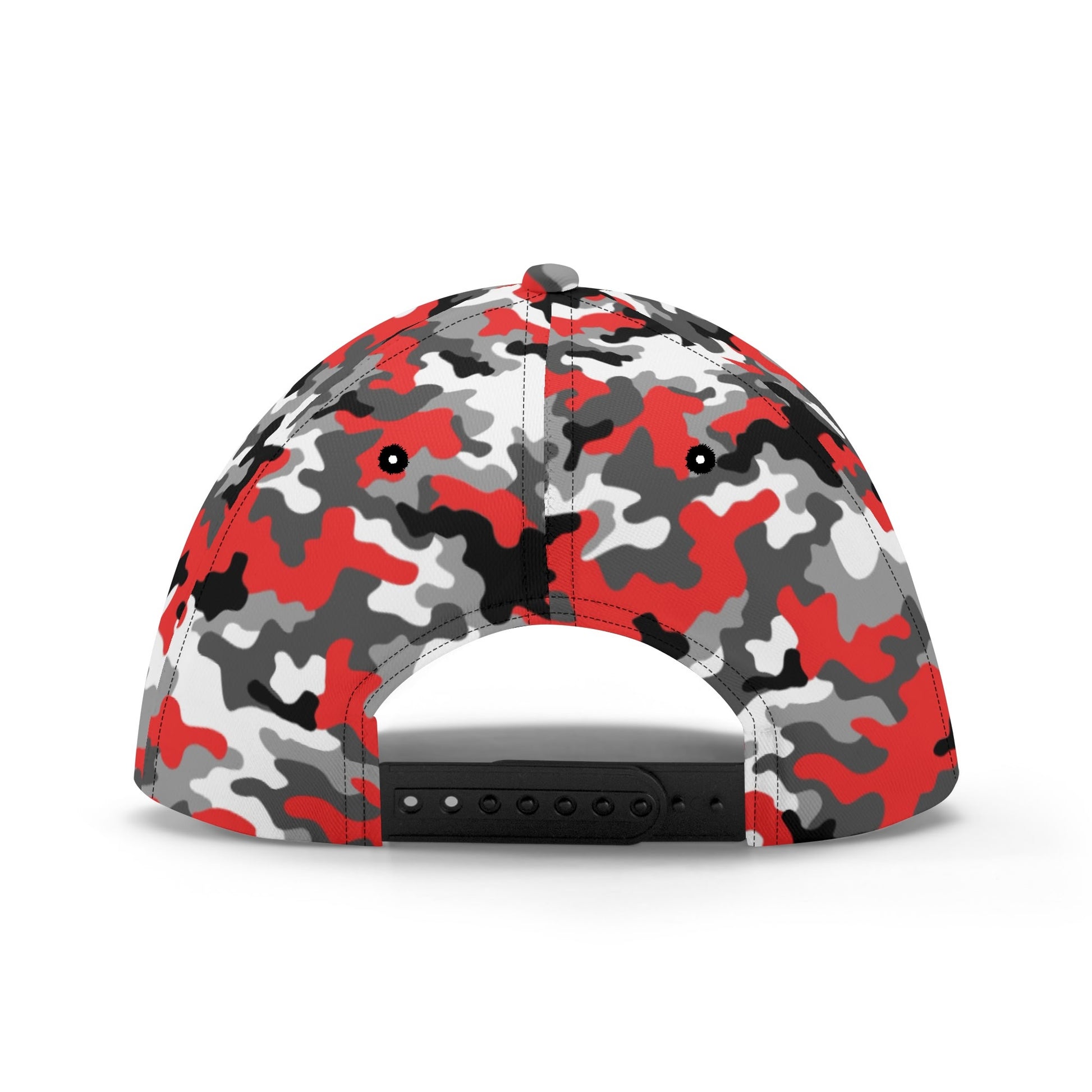 Red Camo Cap | Gray, Black, and White Mixed Camouflage