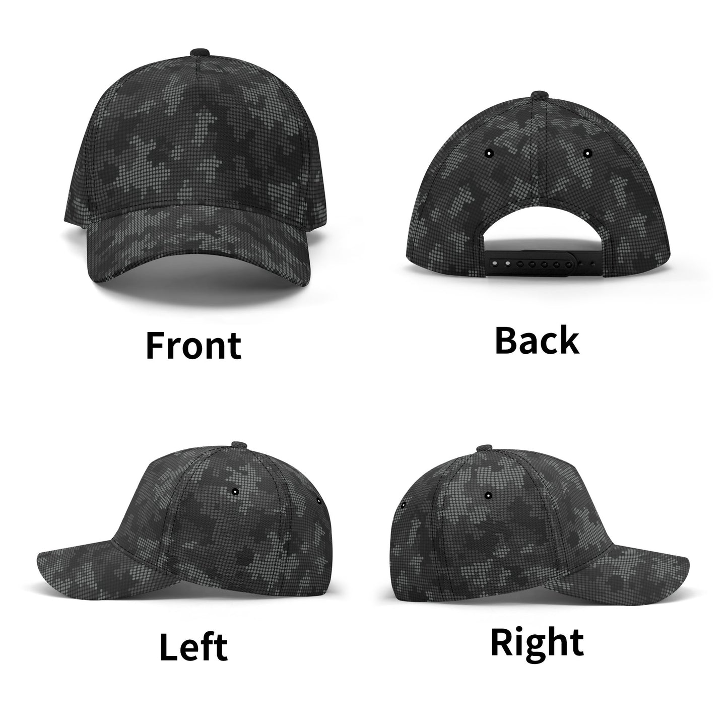 Black Camo Cap | Stylish Pixel Camouflage