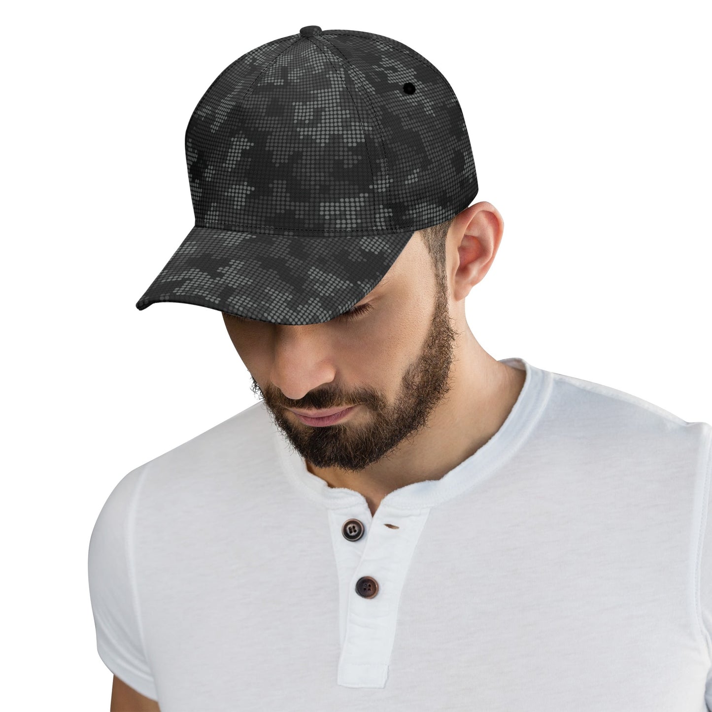 Black Camo Cap | Stylish Pixel Camouflage