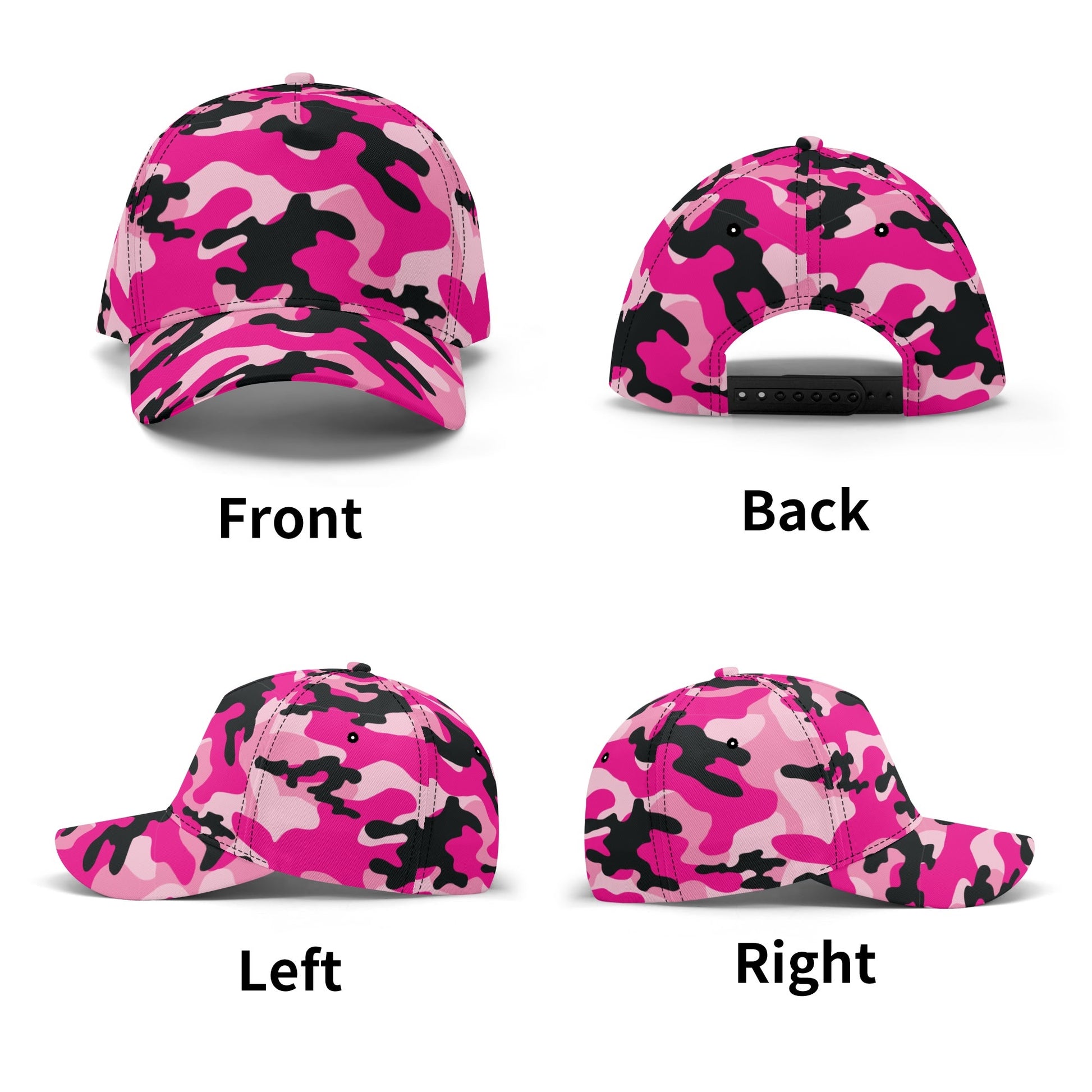 Pink Camo Cap | Candy, Black, & Cerise Mixed Camouflage