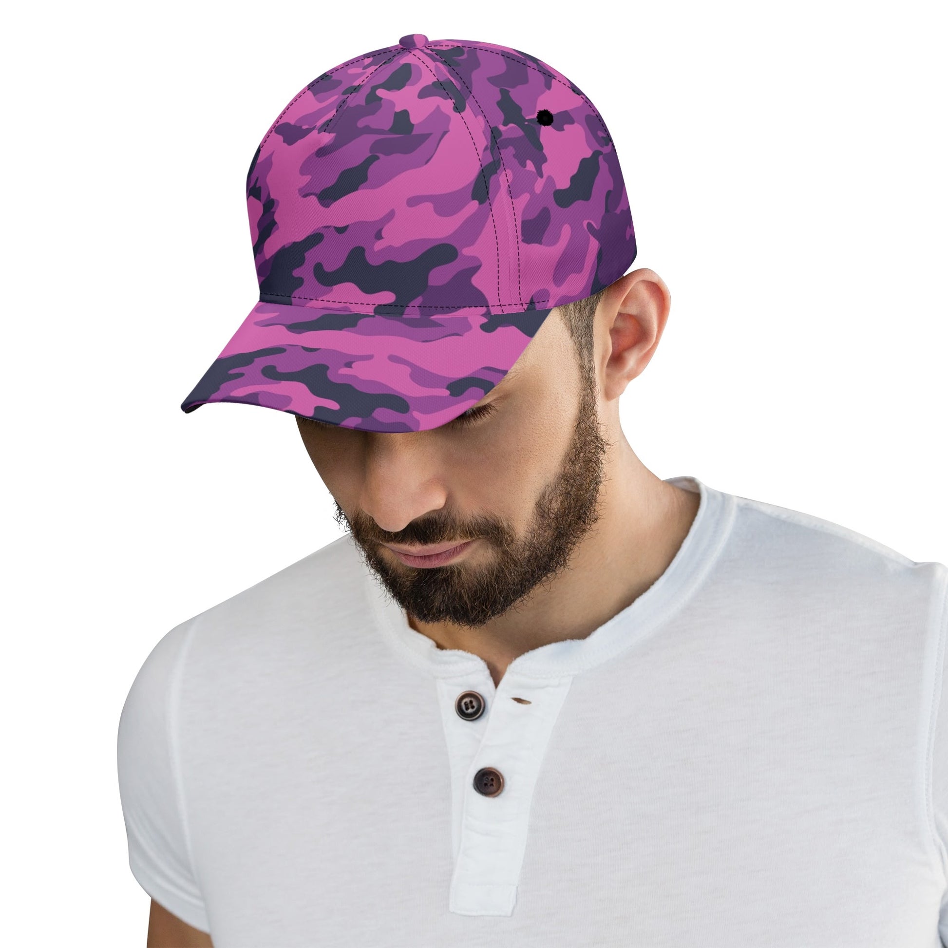 Pink Camo Cap | Blue & Magenta Mixed Camouflage