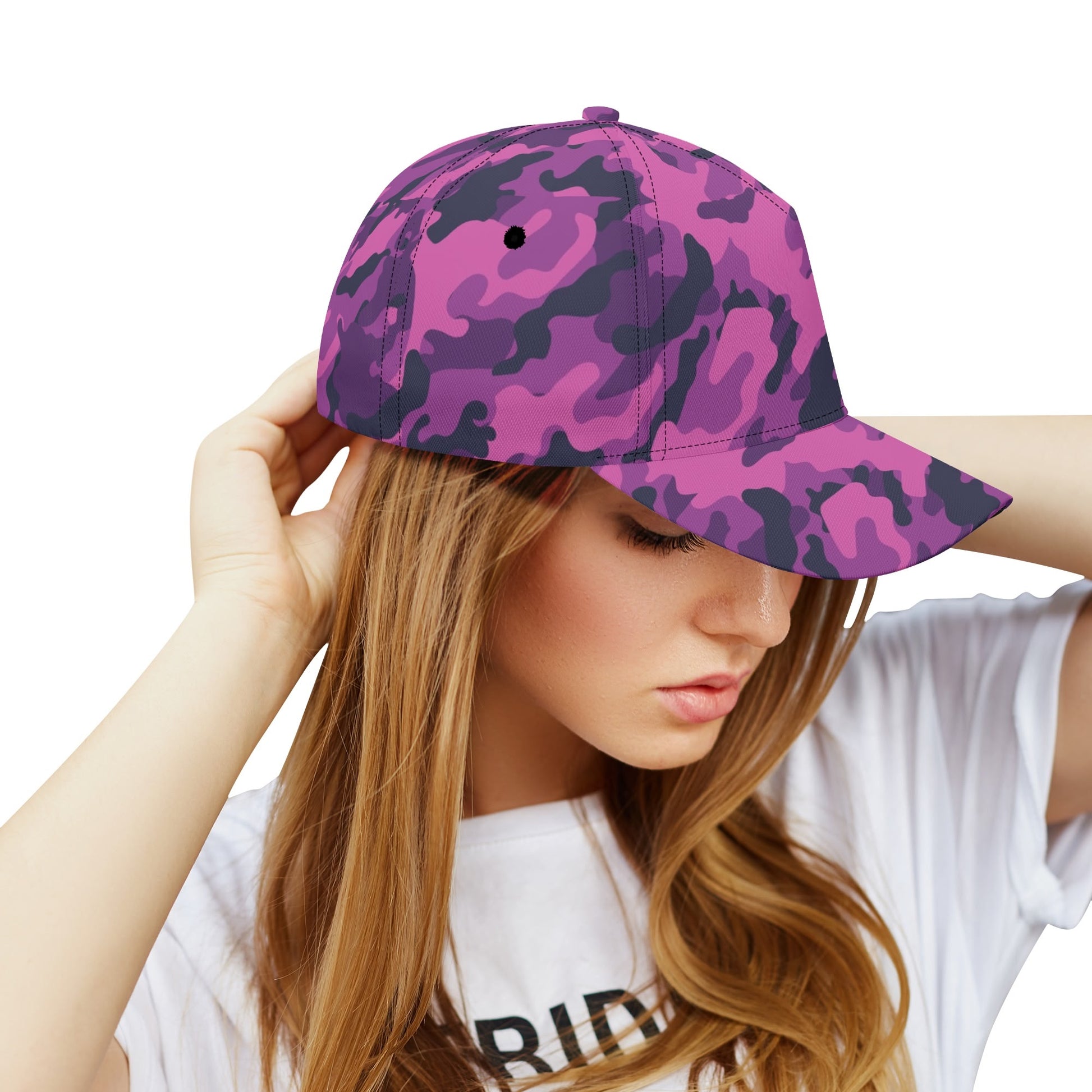 Pink Camo Cap | Blue & Magenta Mixed Camouflage