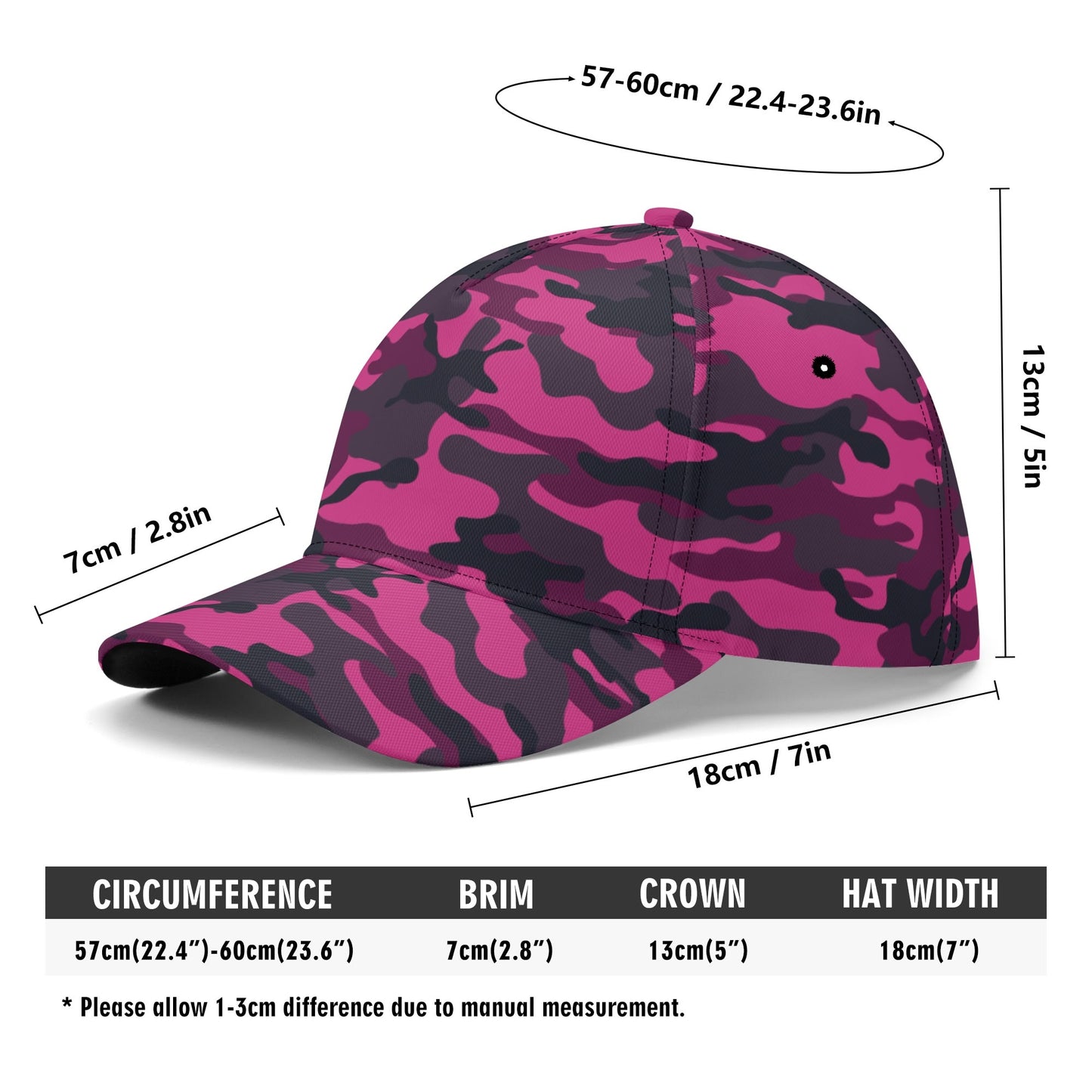 Pink Camo Cap | Onyx & Deep Blue Mixed Camouflage