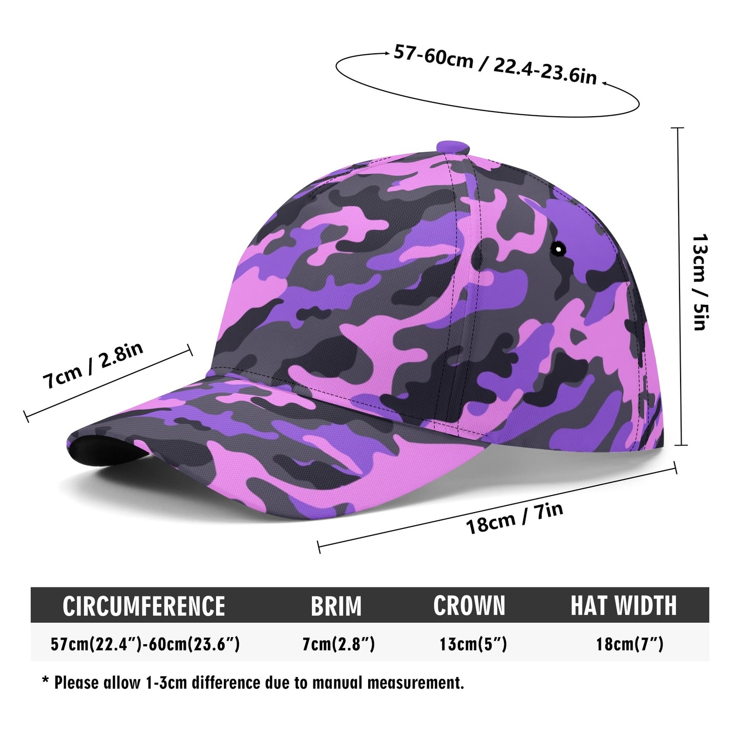 Pink Camo Baseball Cap | Black & Indigo Mixed Camouflage