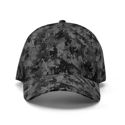 Black Camo Cap | Digital Monochrome Dark Gray Camouflage