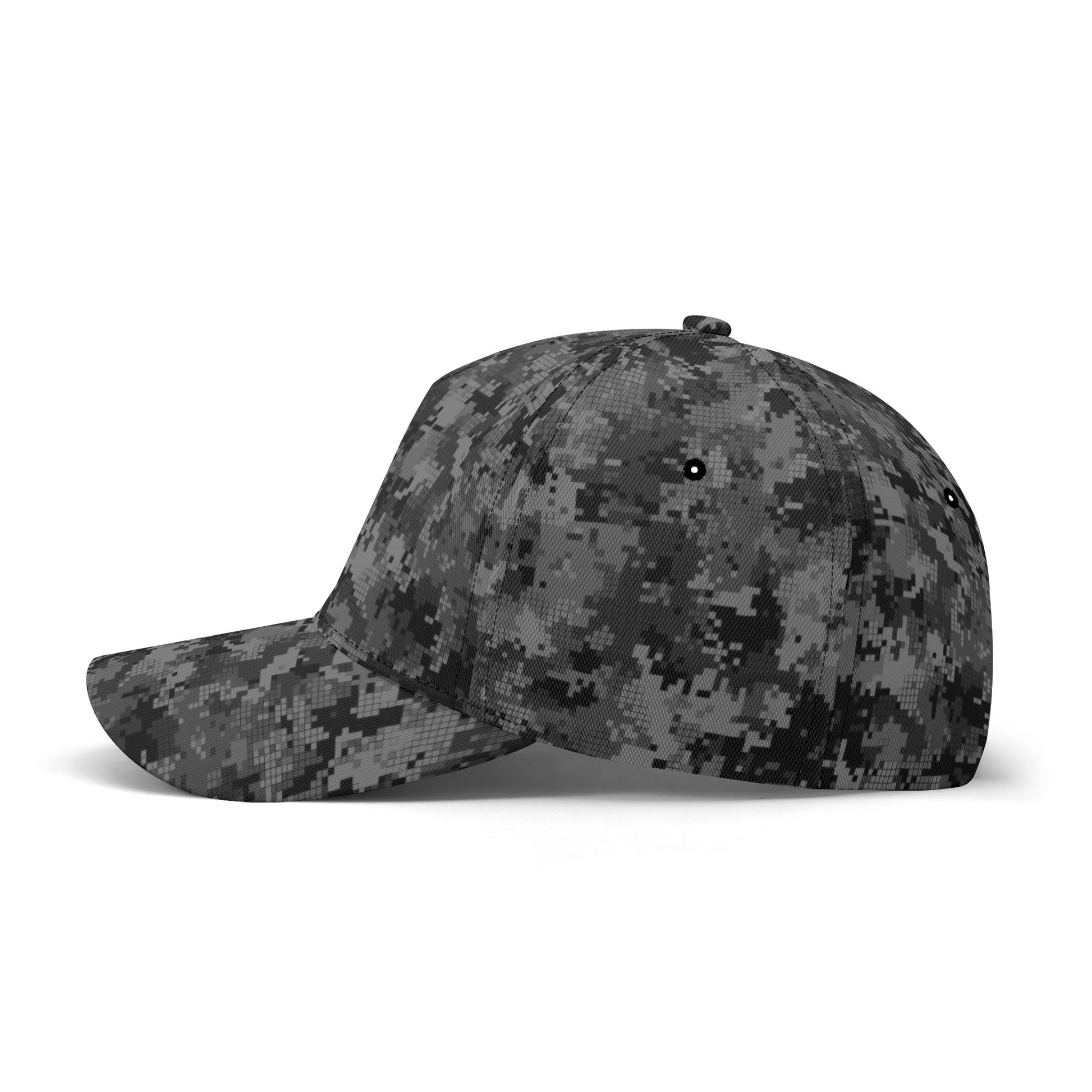 Black Camo Cap | Digital Monochrome Dark Gray Camouflage