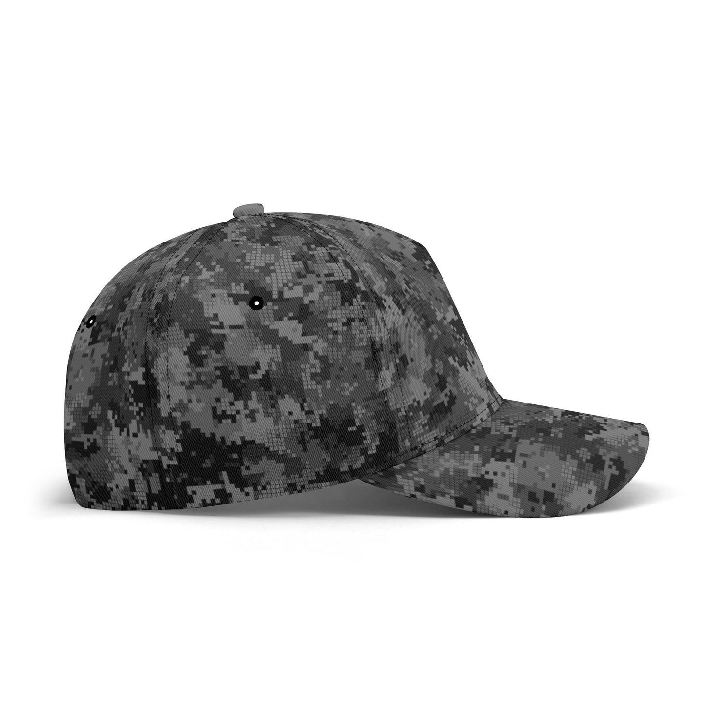 Black Camo Cap | Digital Monochrome Dark Gray Camouflage