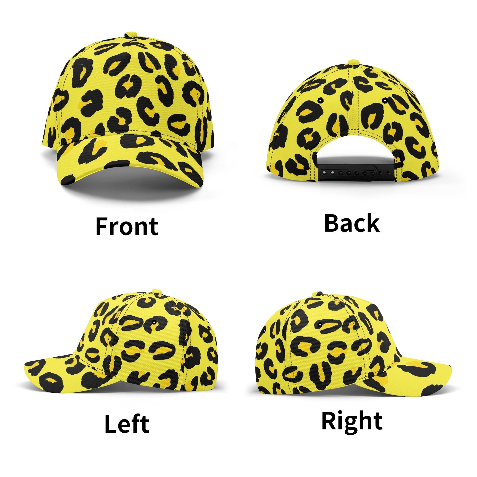 Leopard Baseball Cap | Black & Yellow