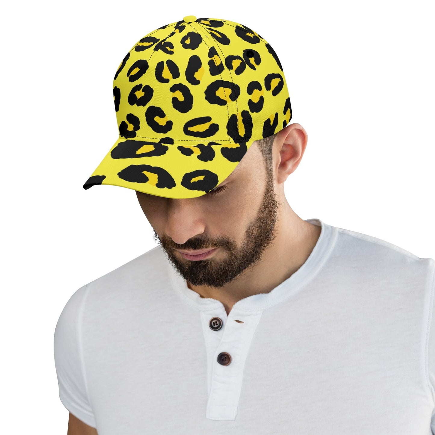 Leopard Baseball Cap | Black & Yellow