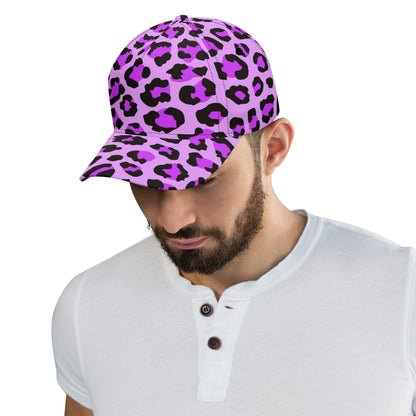 Leopard Hat | Purple, Blue and Black Print