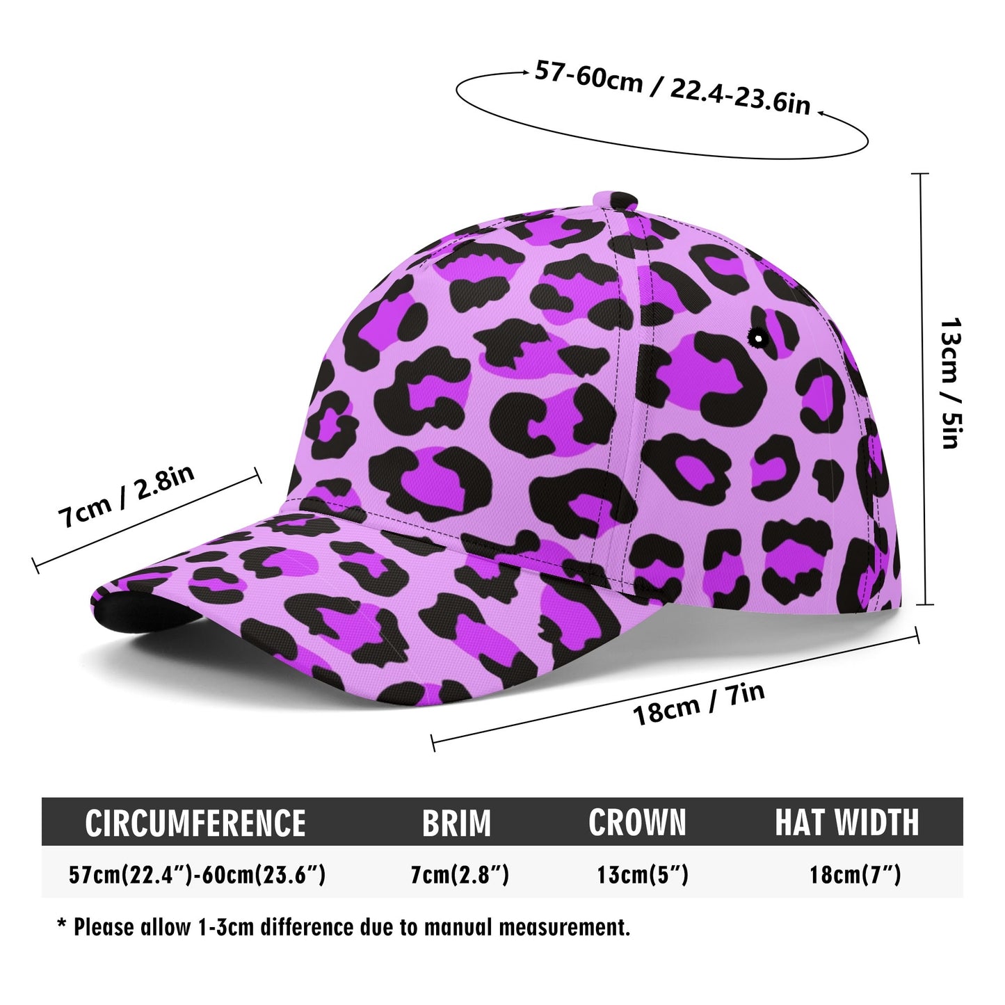 Leopard Hat | Purple, Blue and Black Print