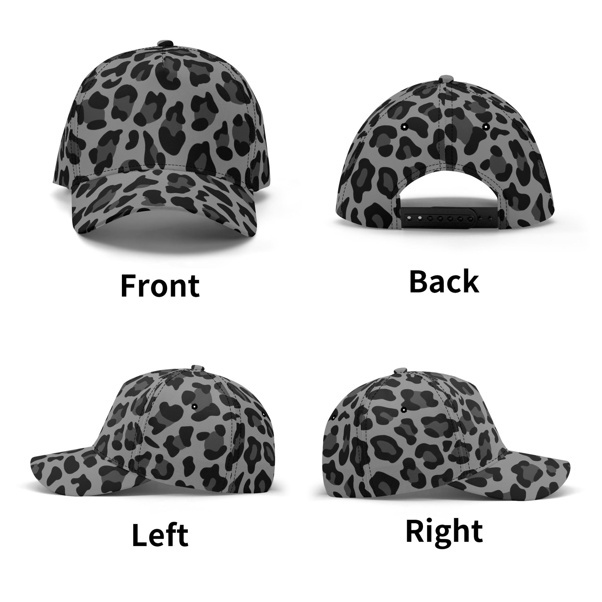 Leopard Hat | Gray and Black Print