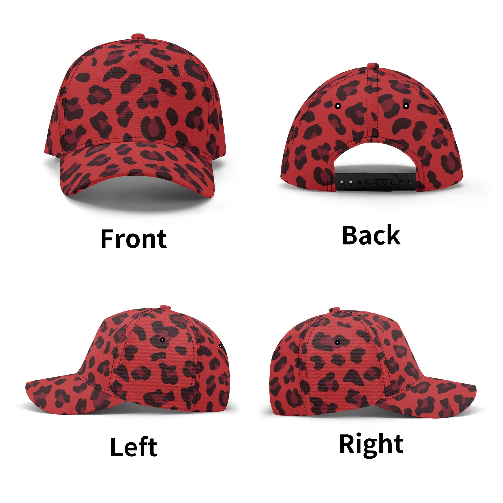 Leopard Hat | Red and Black Print