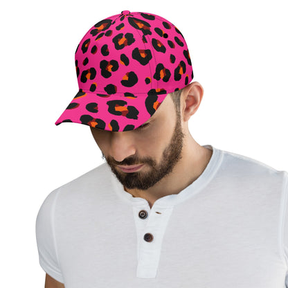 Leopard Hat | Cerise Pink, Orange and Black Print