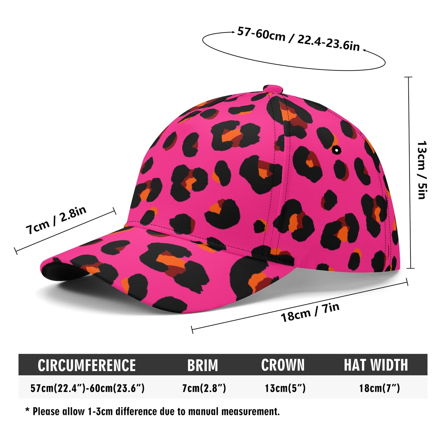 Leopard Hat | Cerise Pink, Orange and Black Print