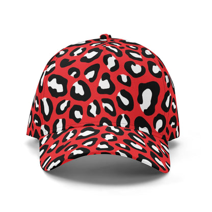 Leopard Hat | Red, Black and White Print