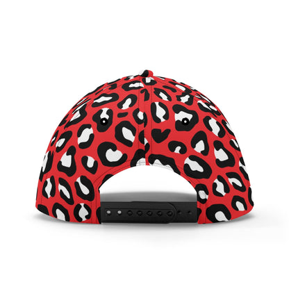 Leopard Hat | Red, Black and White Print