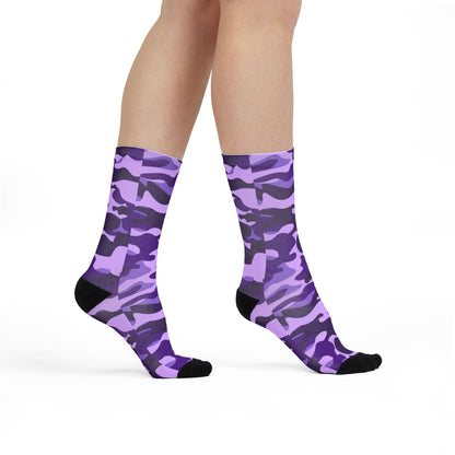 Camo Socks | Purple, Blue & Mauve | Sublimation Crew