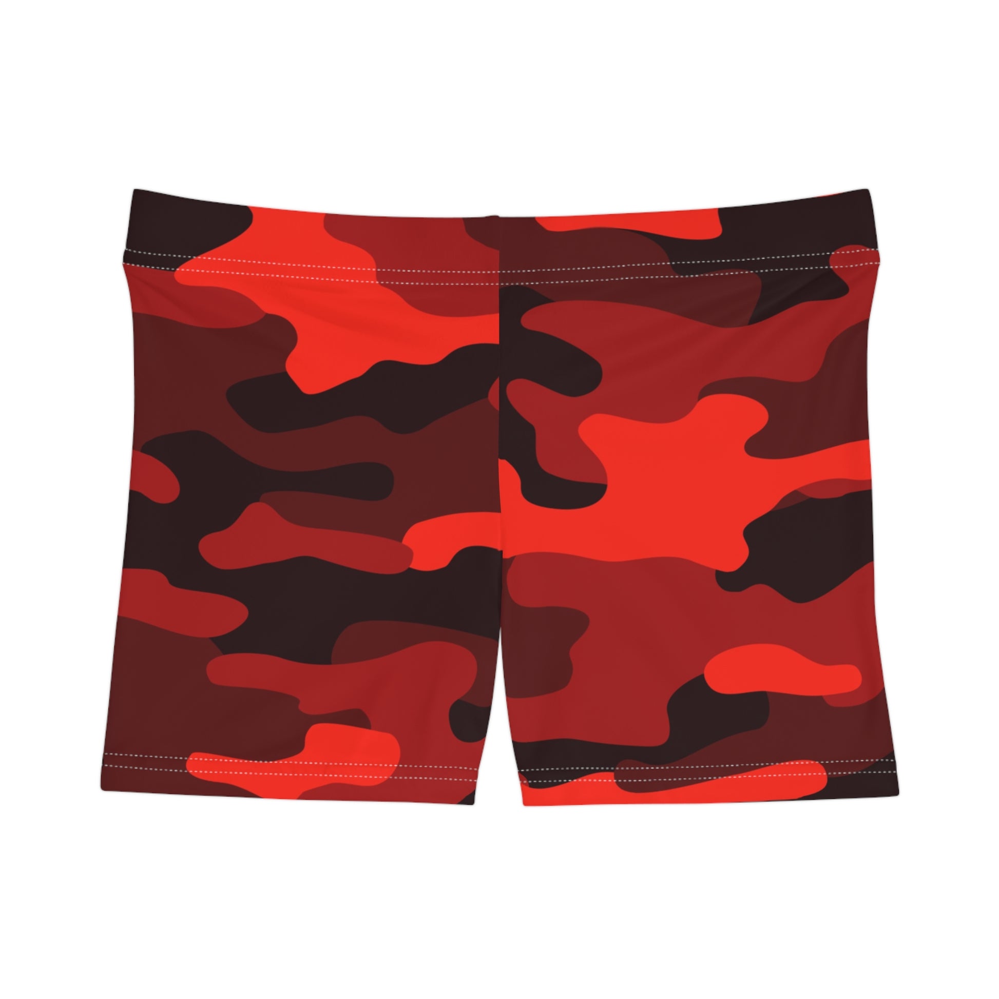 Women's Camo Shorts | Tight Fit | Scarlet Red & Black