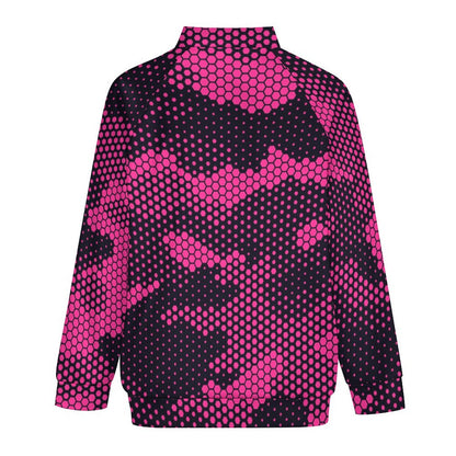 Camo Shirt | Raglan Zip-up | Digital Pink Camouflage