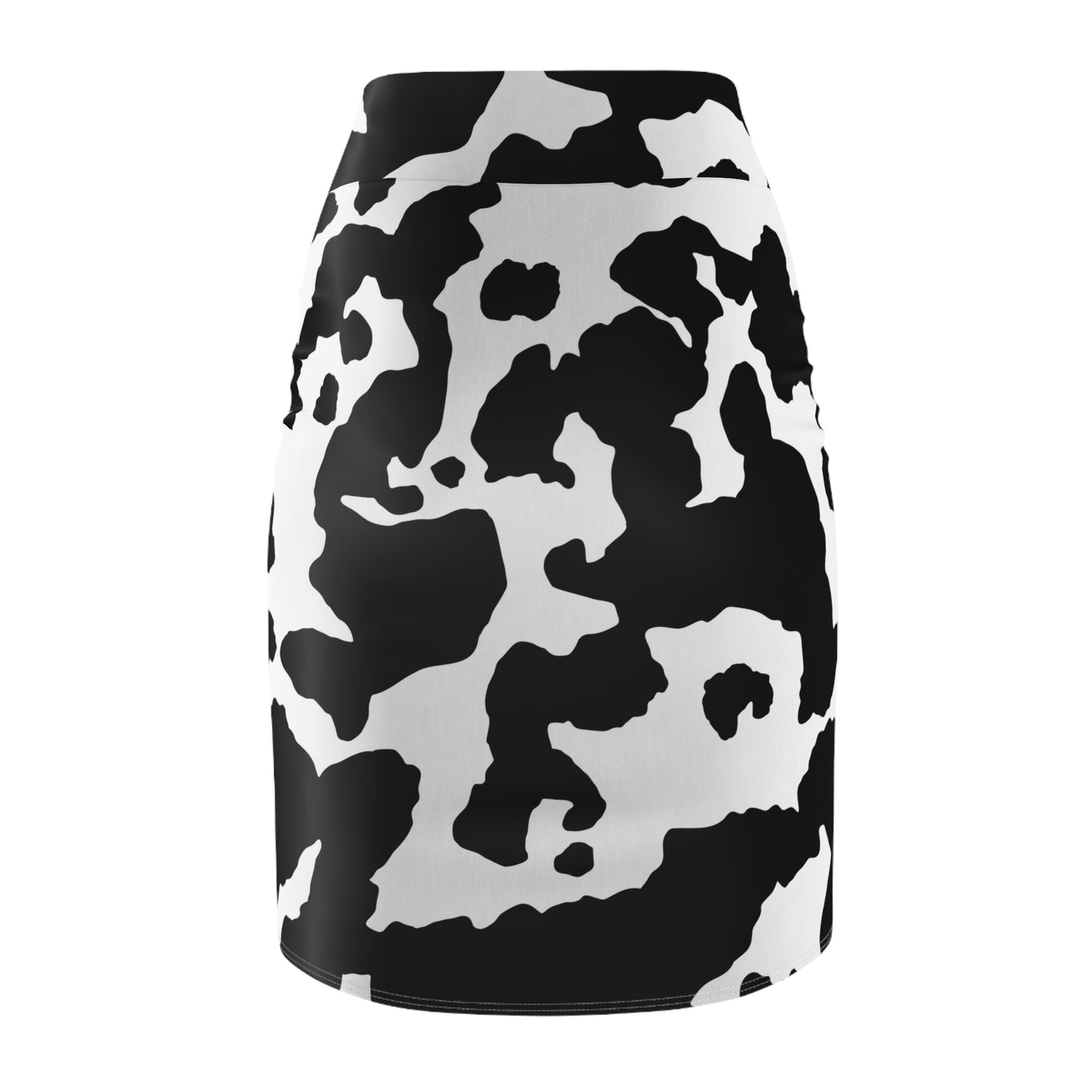 Camo Mini Skirt | Pencil Cut | Black & White Cow Pattern