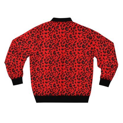 Leopard Jacket | Men's Classic Bomber | Red & Black