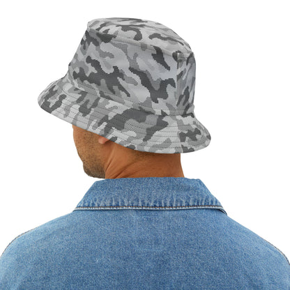 Camo Bucket Hat | Black & White Digital Camouflage